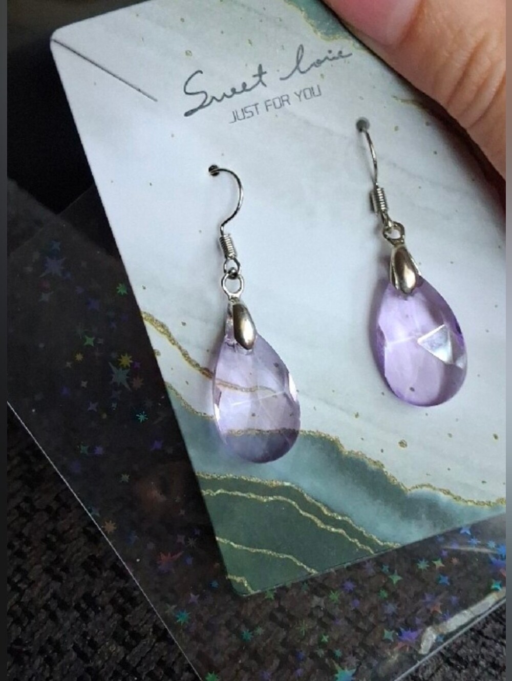 $8 Each Or Bundle 5/$20 Lavender Teardrop Dangle Earrings